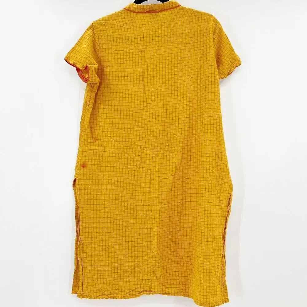 Melena Women's‎ Yellow Red Gingham Button Down Shirt Dress Size XXL - Picture 2 of 3